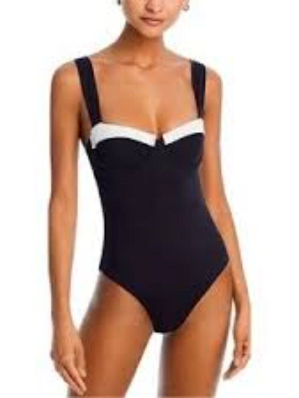 Evarae Nova Black and White Bustier One-Piece Swimsuit Size 6